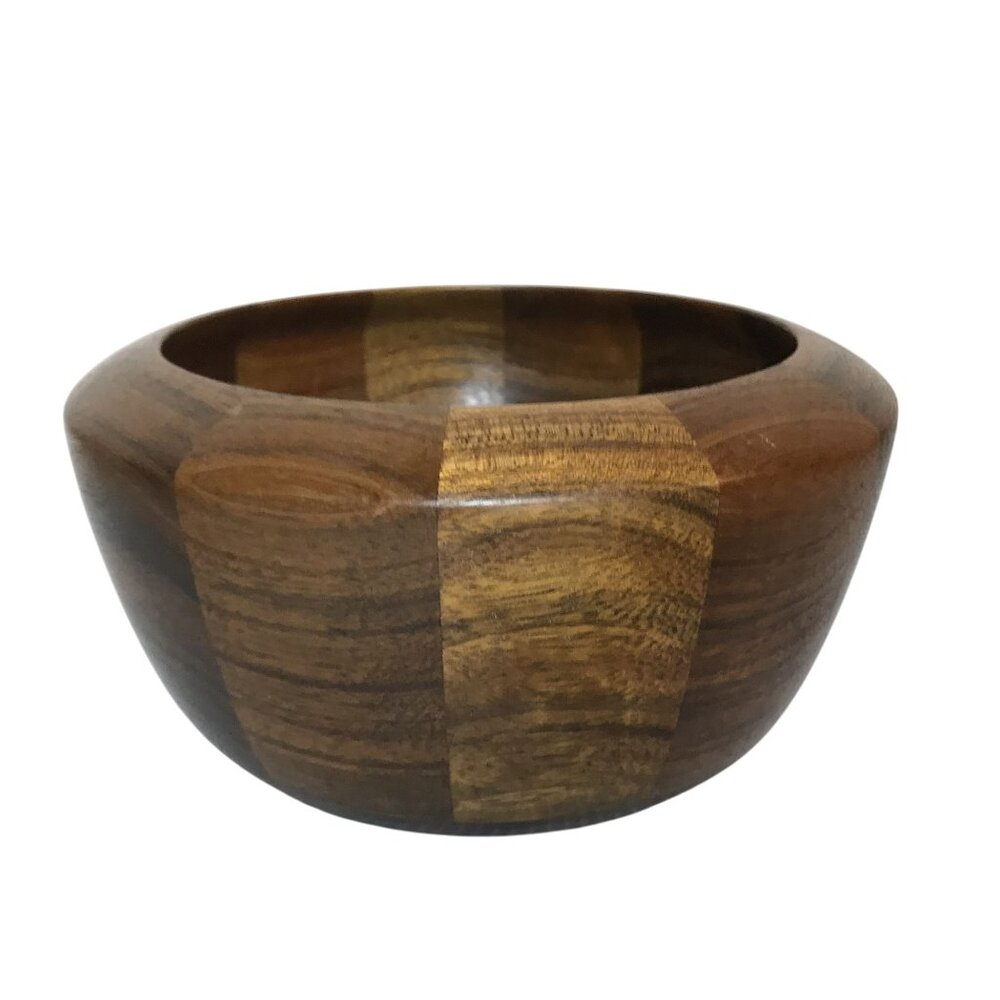 Handcrafted Wood Turned Trinket Bowl 4" X 6"